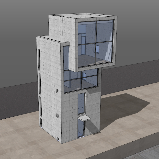 图纸模型 skp模型 住宅 > 4×4 house(安藤忠雄作品)